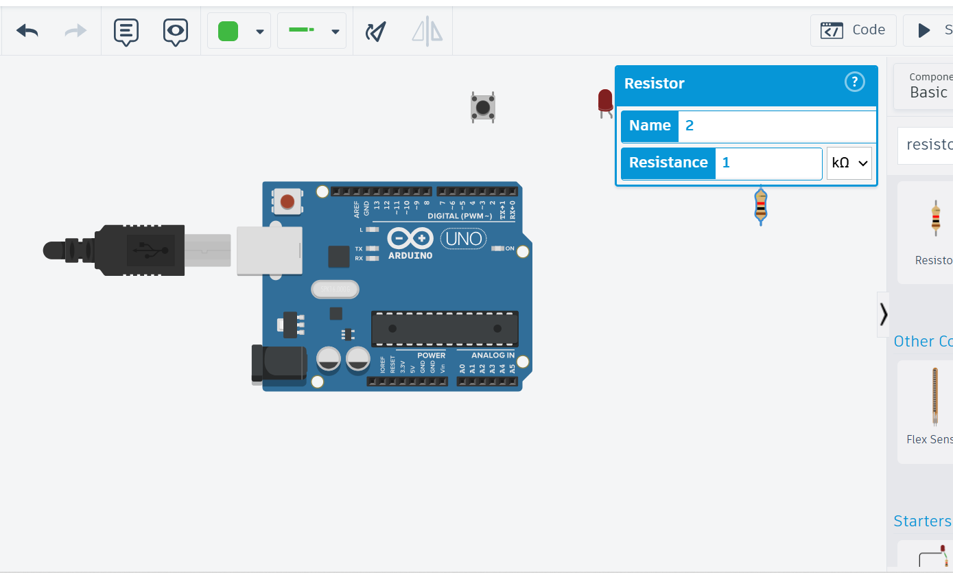 Adding components in Tinkercad